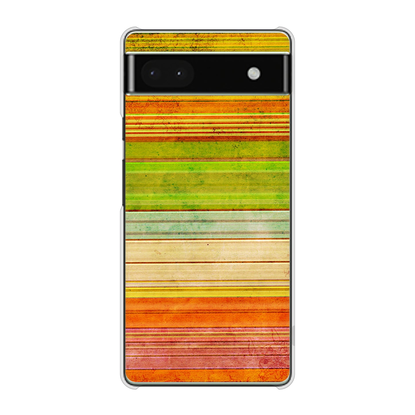 Google Pixel 6a 高画質仕上げ 背面印刷 ハードケース 【1324 ビンテージボーダー(色彩)】