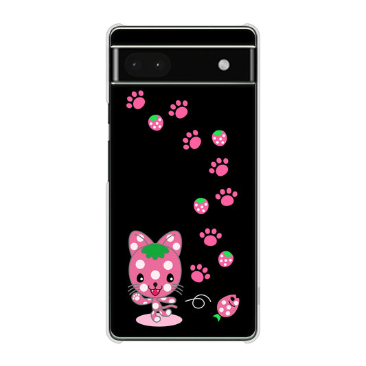 Google Pixel 6a 高画質仕上げ 背面印刷 ハードケース むかいあぐる イチゴ猫のにゃんベリー