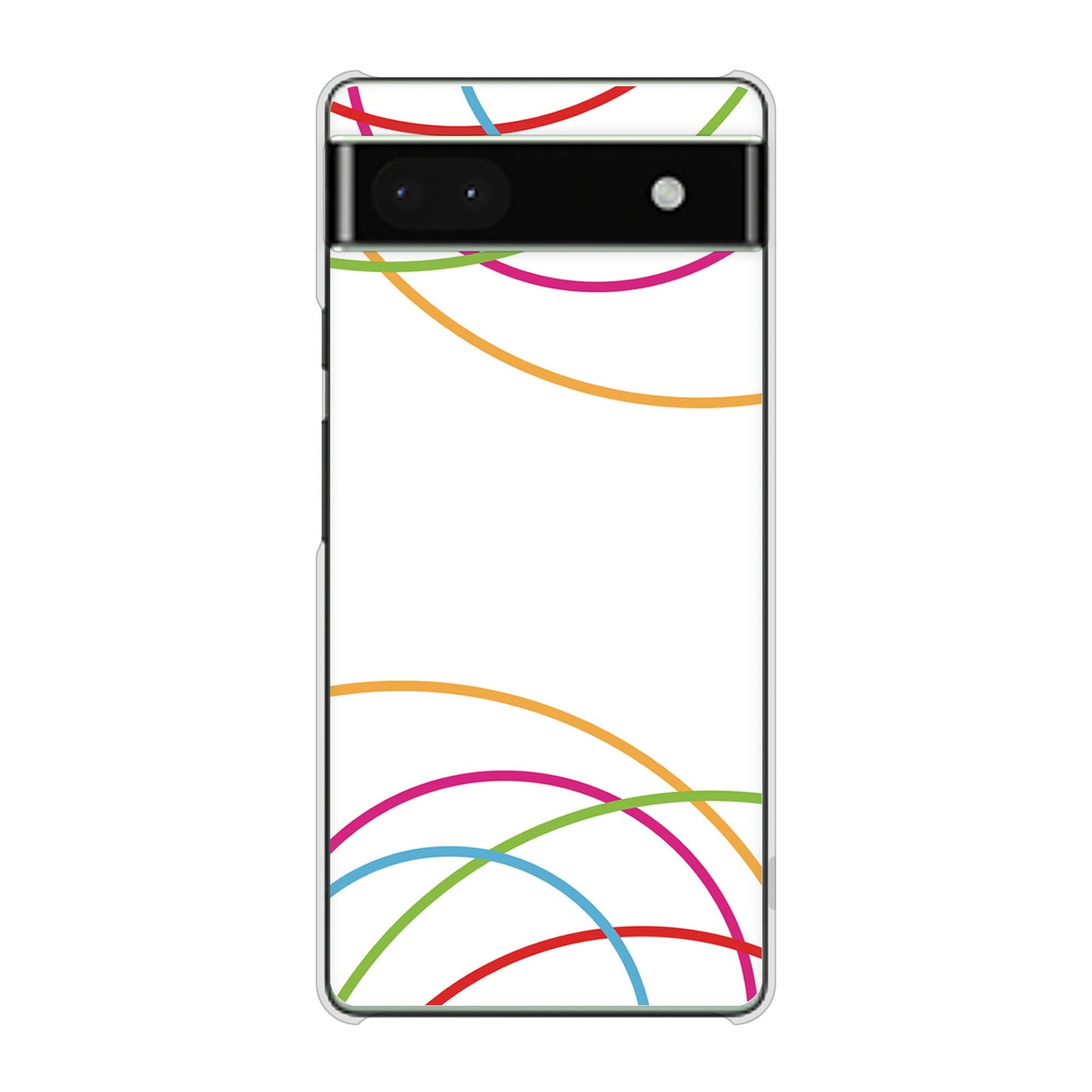 Google Pixel 6a 高画質仕上げ 背面印刷 ハードケース 【IB912 重なり合う曲線】