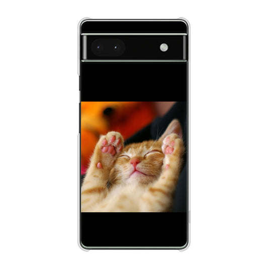 Google Pixel 6a 高画質仕上げ 背面印刷 ハードケース 【VA804 爆睡するネコ】