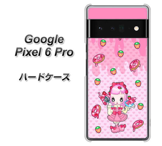 Google Pixel 6 Pro 高画質仕上げ 背面印刷 ハードケース【AG816 ストロベリードーナツ（水玉ピンク）】