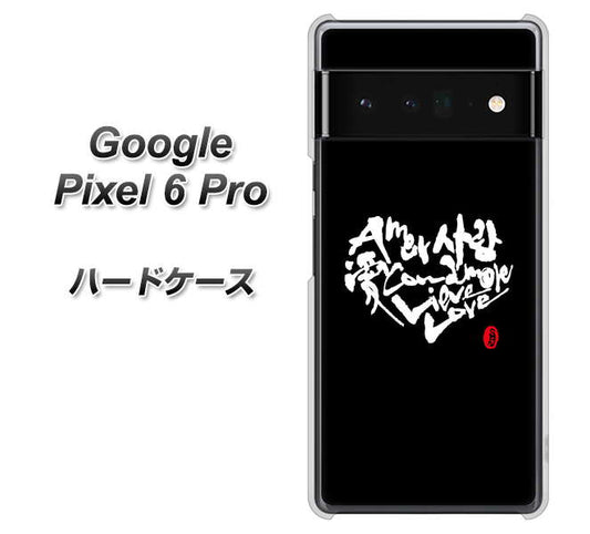 Google Pixel 6 Pro 高画質仕上げ 背面印刷 ハードケース【OE802 世界の言葉で「愛（ブラック）」のデザイン筆文字（書道家作品）】