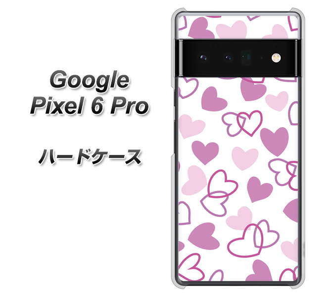 Google Pixel 6 Pro 高画質仕上げ 背面印刷 ハードケース【VA928 ハートがいっぱい パープル】