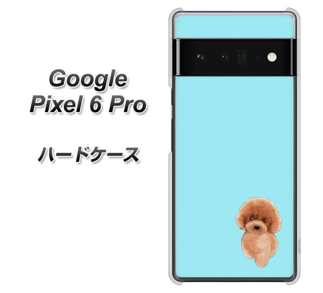 Google Pixel 6 Pro 高画質仕上げ 背面印刷 ハードケース【YJ050 トイプードルレッド(ブルー)】
