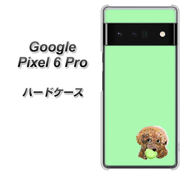 Google Pixel 6 Pro 高画質仕上げ 背面印刷 ハードケース【YJ055 トイプードル&ボール(グリーン)】