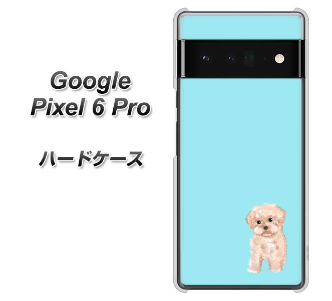 Google Pixel 6 Pro 高画質仕上げ 背面印刷 ハードケース【YJ062 トイプードルアプリコット(ブルー)】