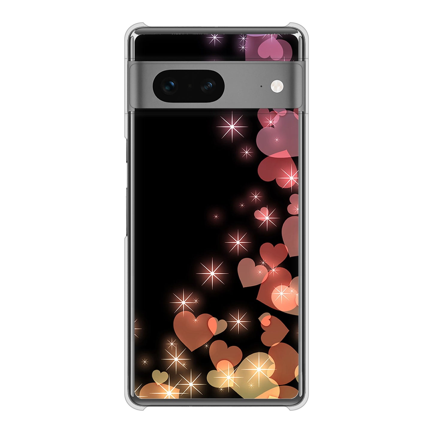 Google Pixel 7 高画質仕上げ 背面印刷 ハードケース きらめきハート