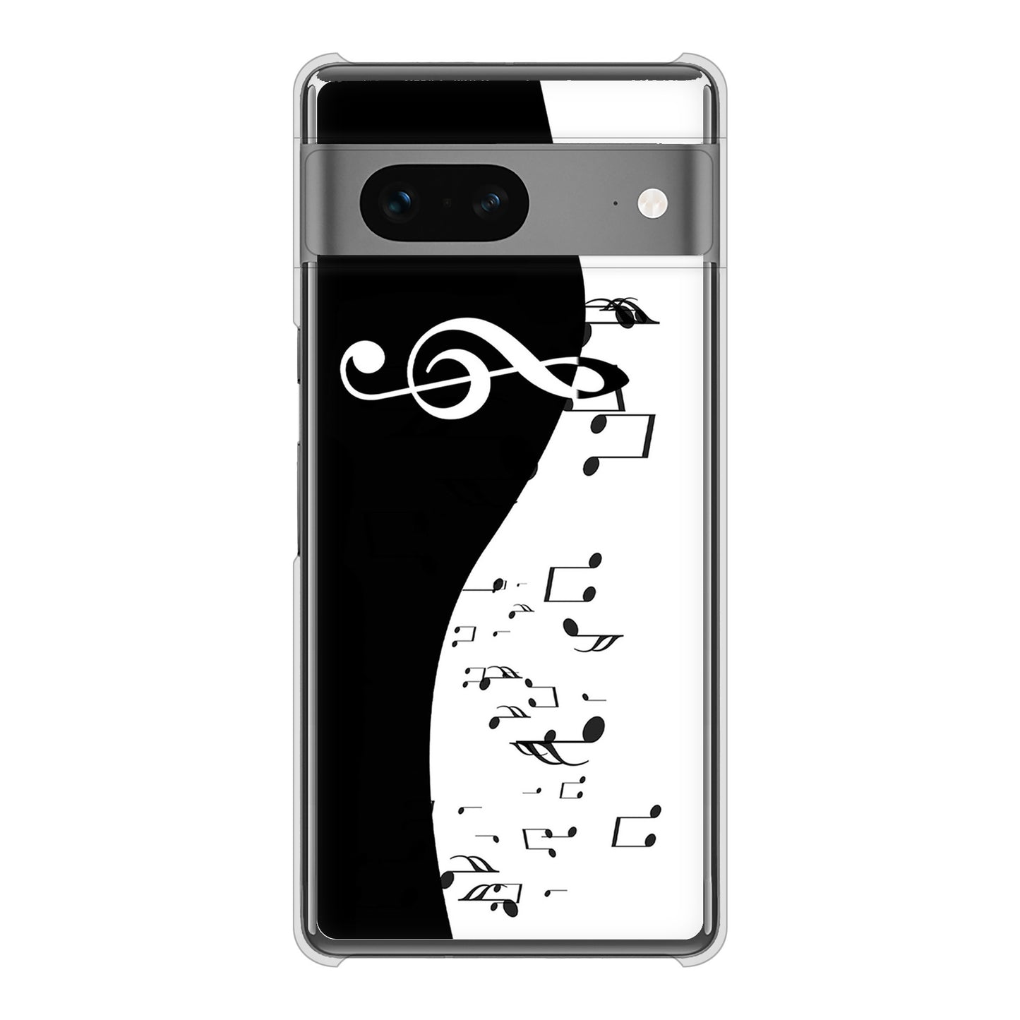 Google Pixel 7 高画質仕上げ 背面印刷 ハードケース 音符