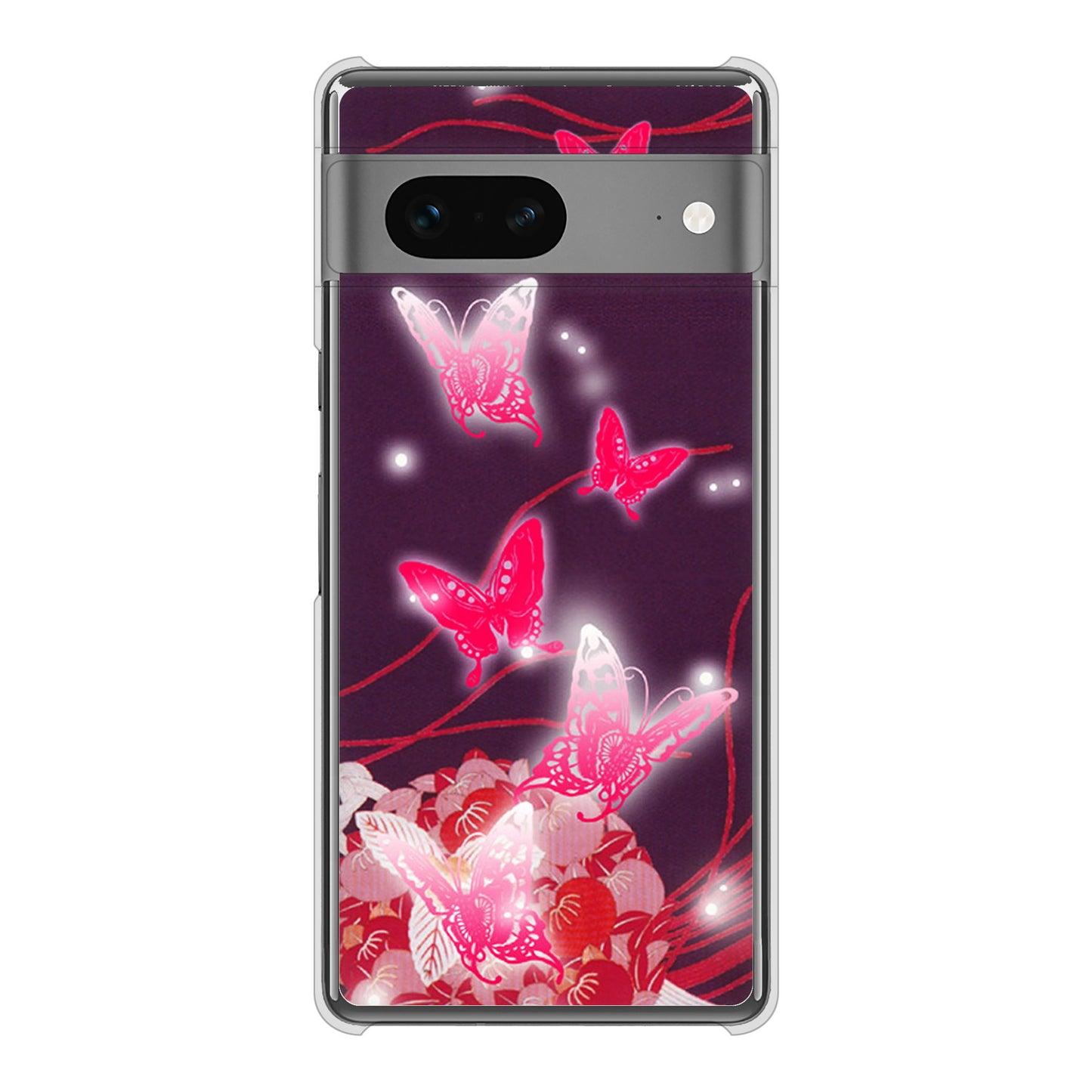 Google Pixel 7 高画質仕上げ 背面印刷 ハードケース バタフライ