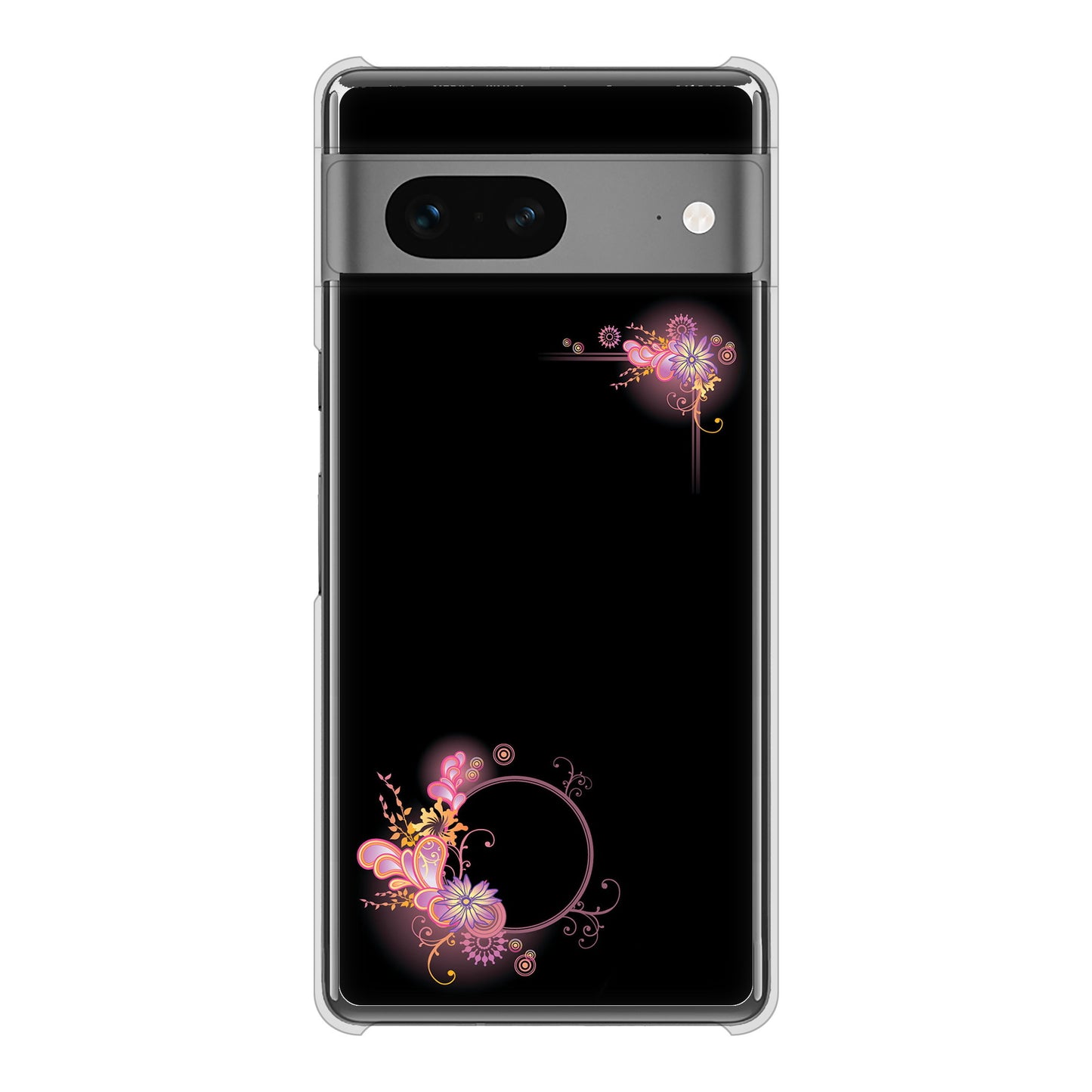 Google Pixel 7 高画質仕上げ 背面印刷 ハードケース 【437 華のフレーム】