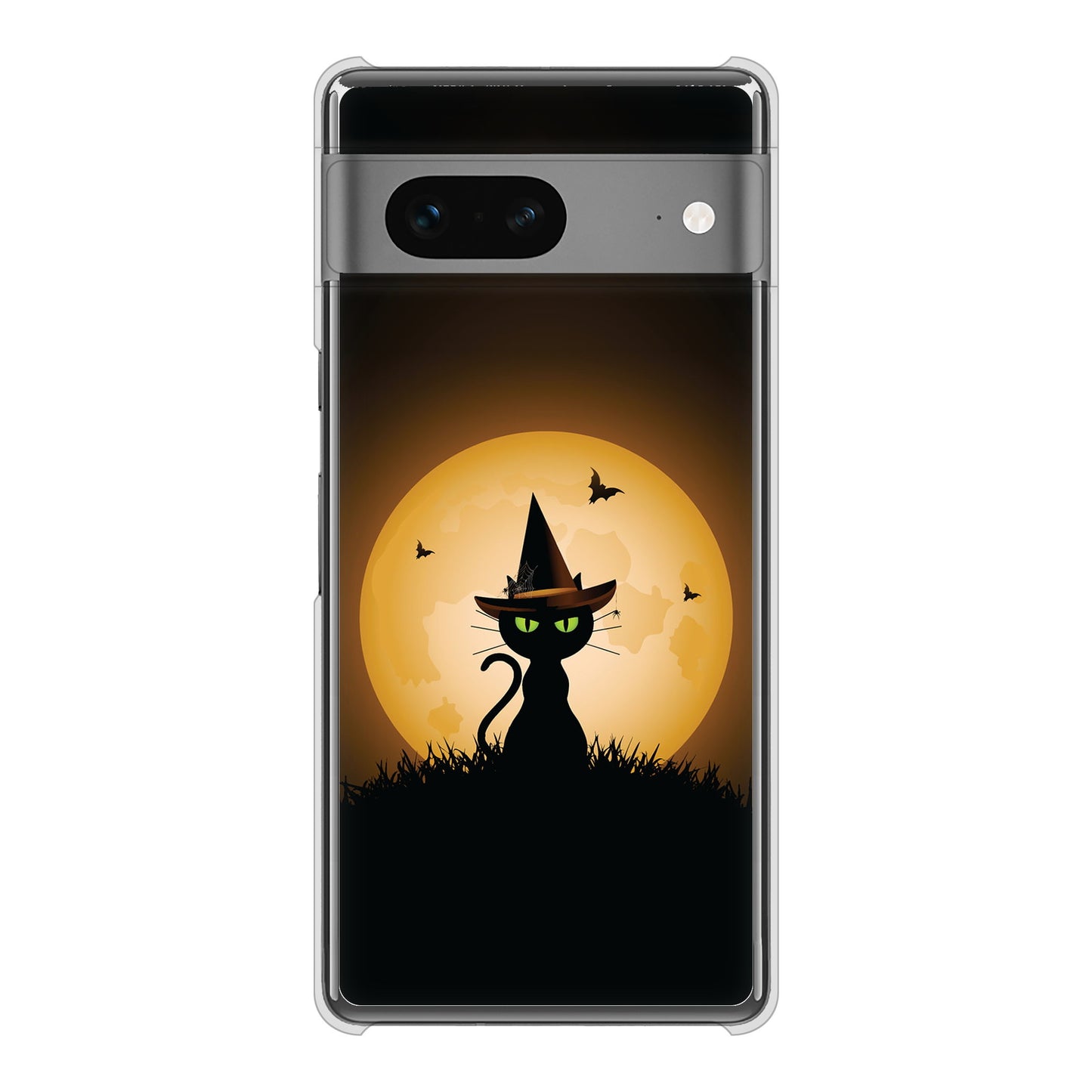Google Pixel 7 高画質仕上げ 背面印刷 ハードケース 夜とネコ