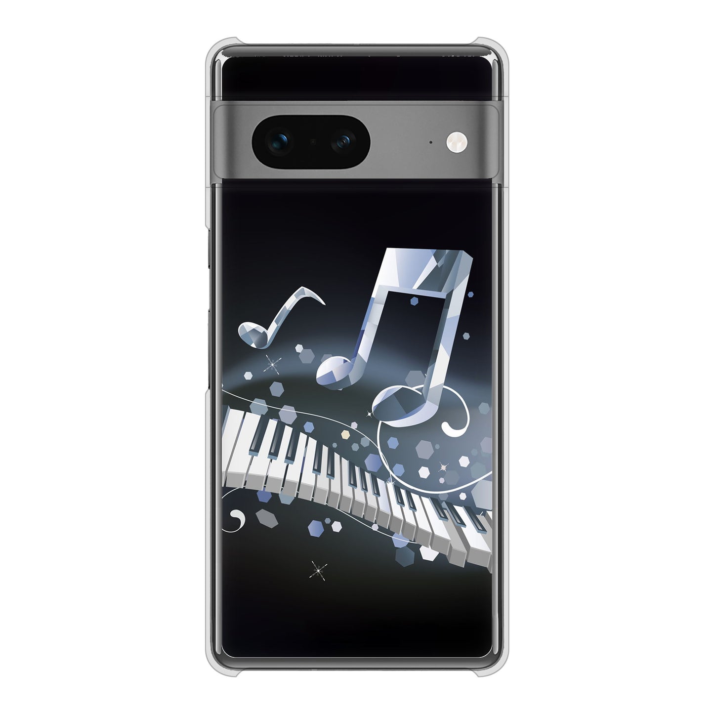 Google Pixel 7 高画質仕上げ 背面印刷 ハードケース 音符
