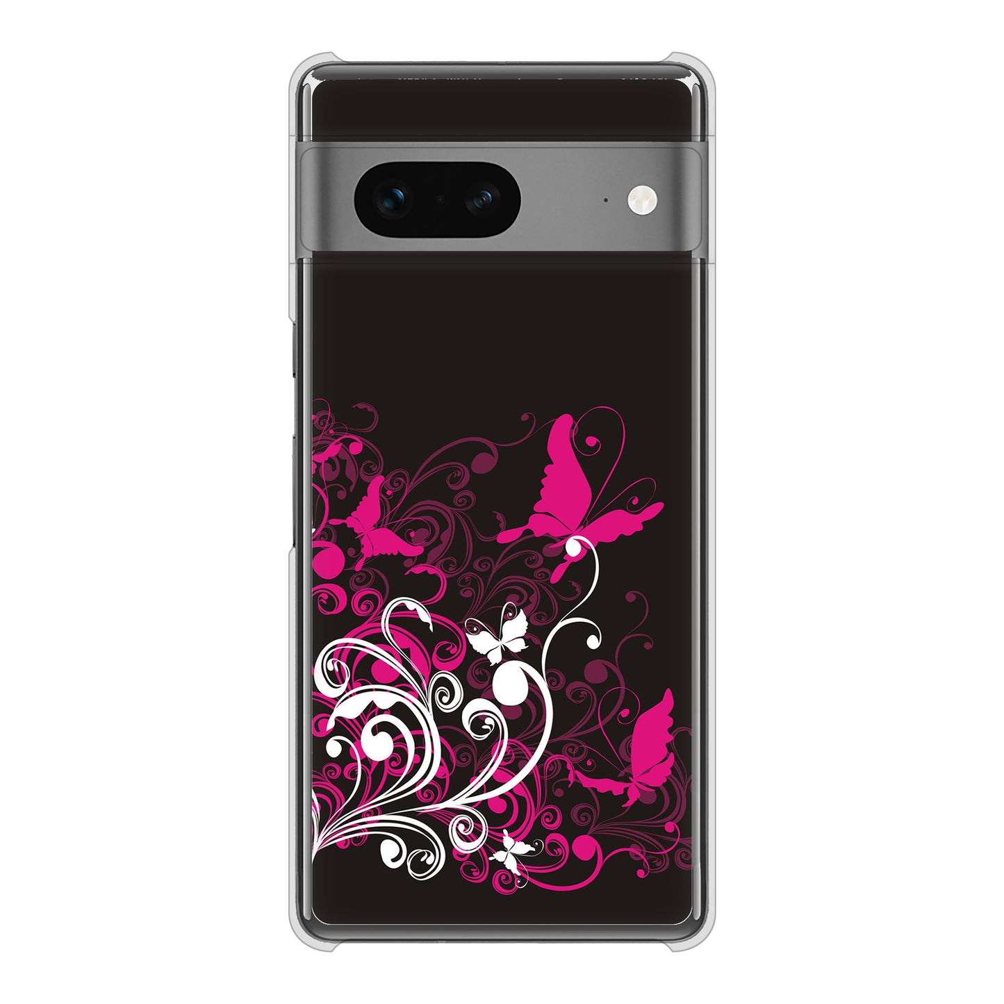 Google Pixel 7 高画質仕上げ 背面印刷 ハードケース バタフライ