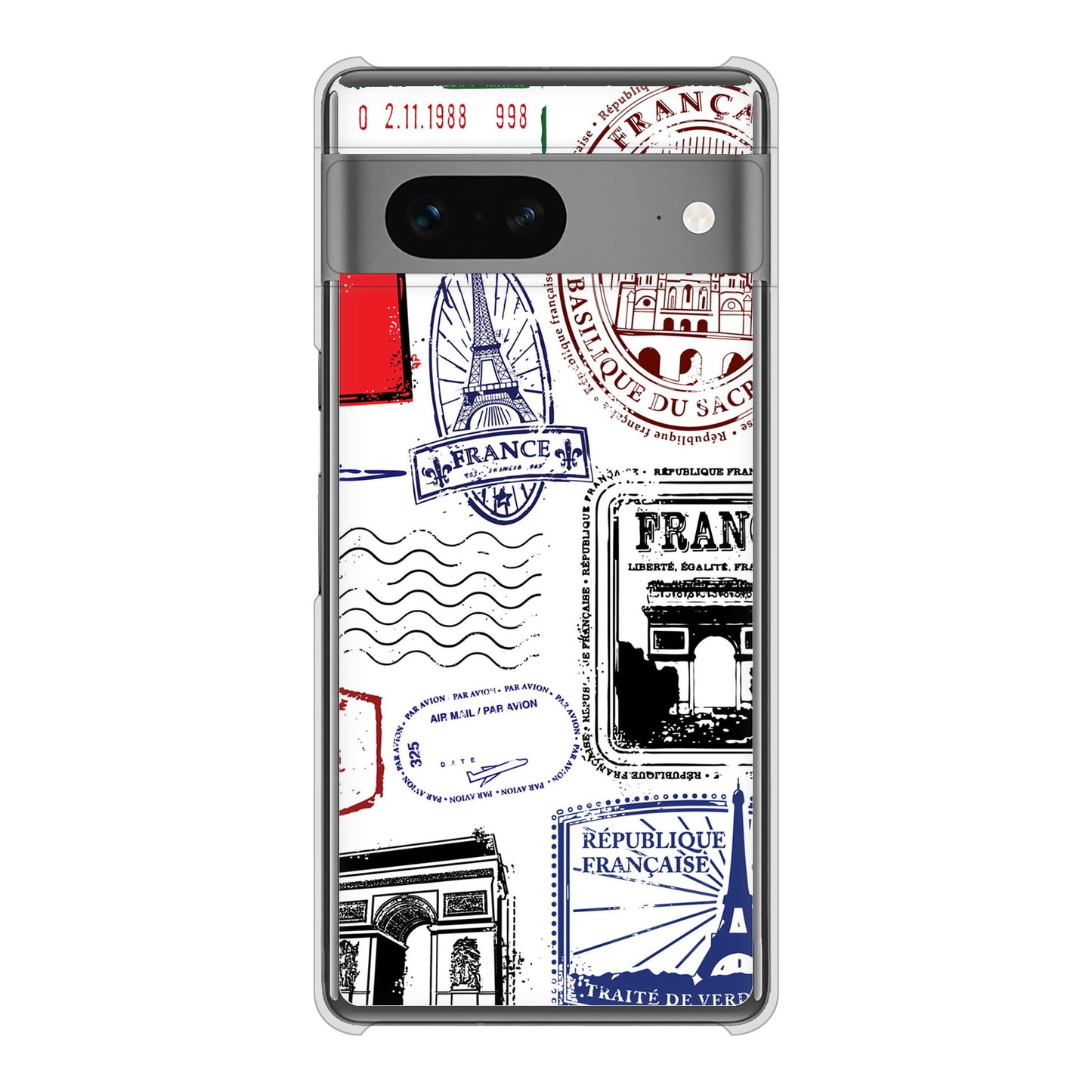 Google Pixel 7 高画質仕上げ 背面印刷 ハードケース LOVE フランス