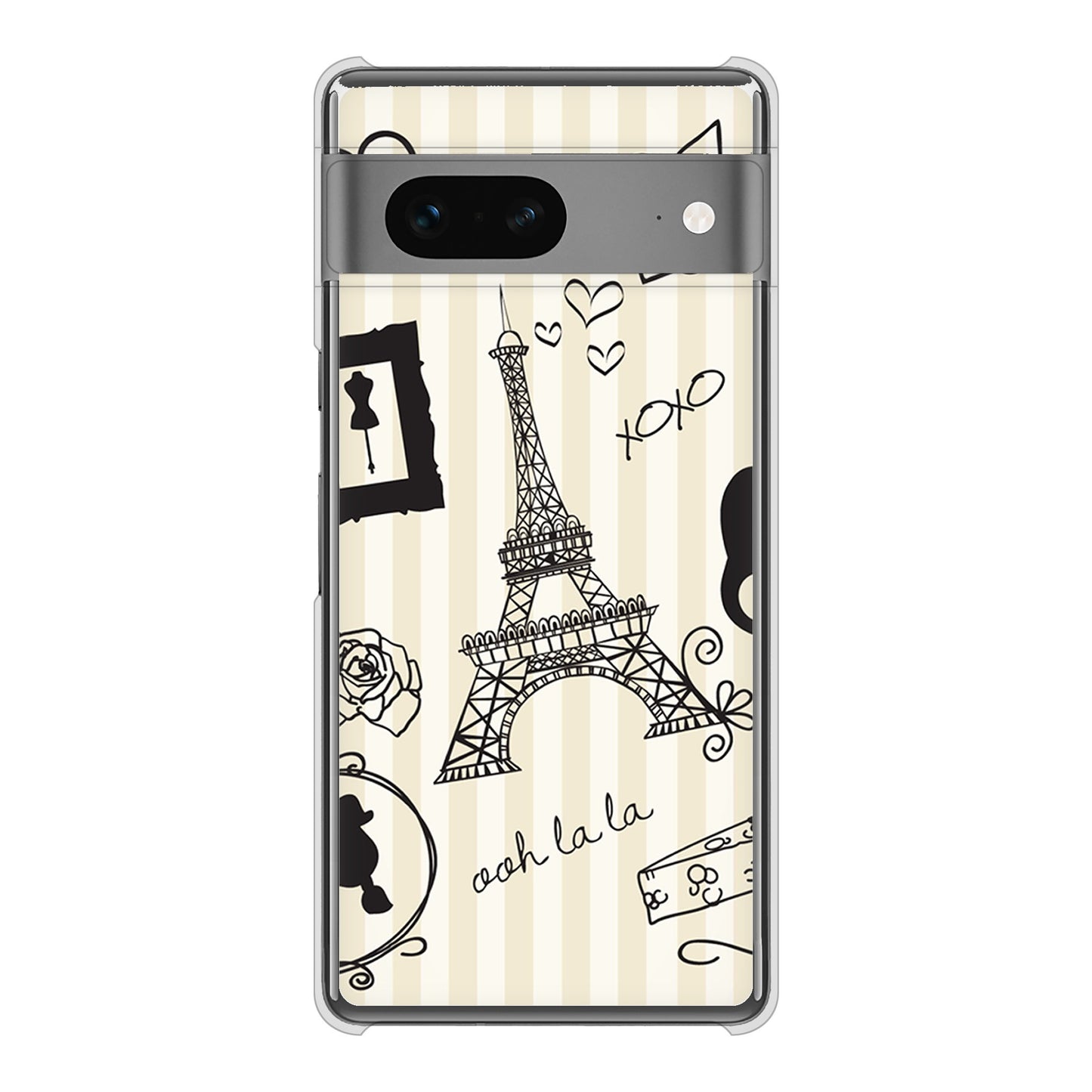 Google Pixel 7 高画質仕上げ 背面印刷 ハードケース LOVE フランス