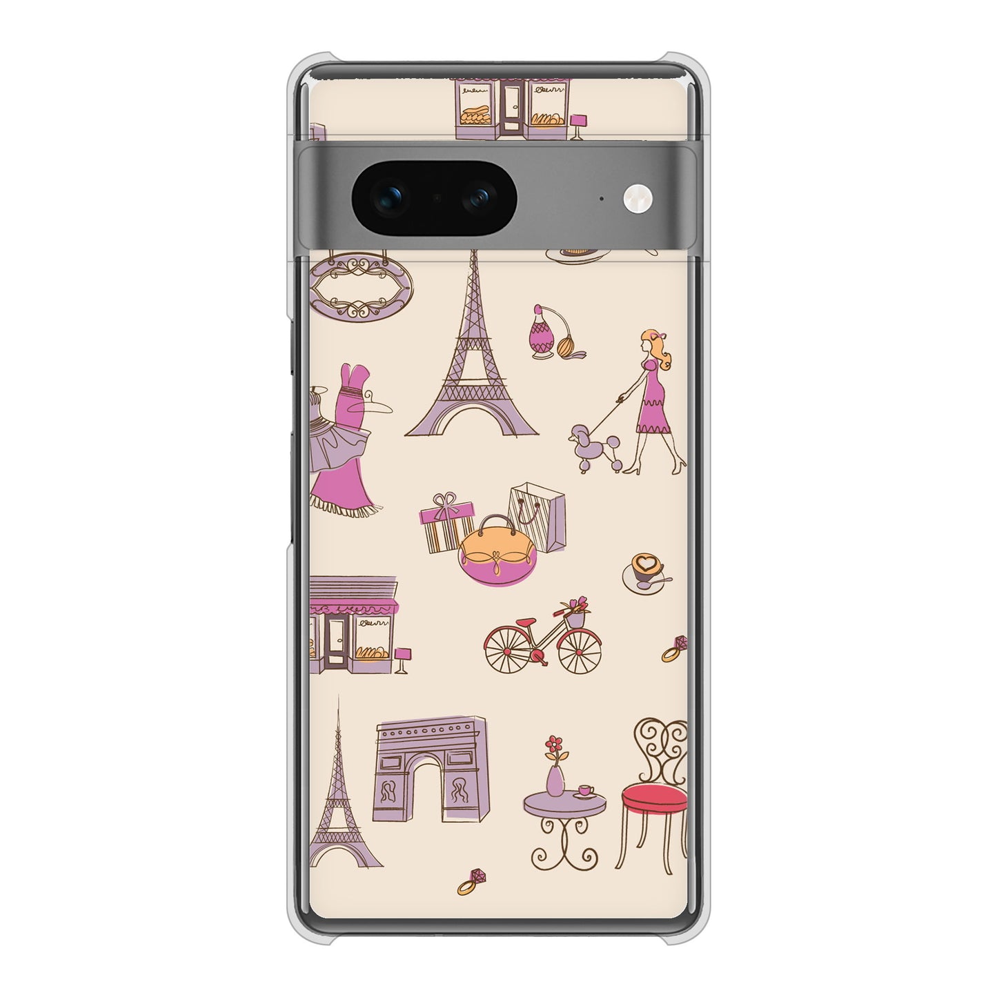 Google Pixel 7 高画質仕上げ 背面印刷 ハードケース LOVE フランス