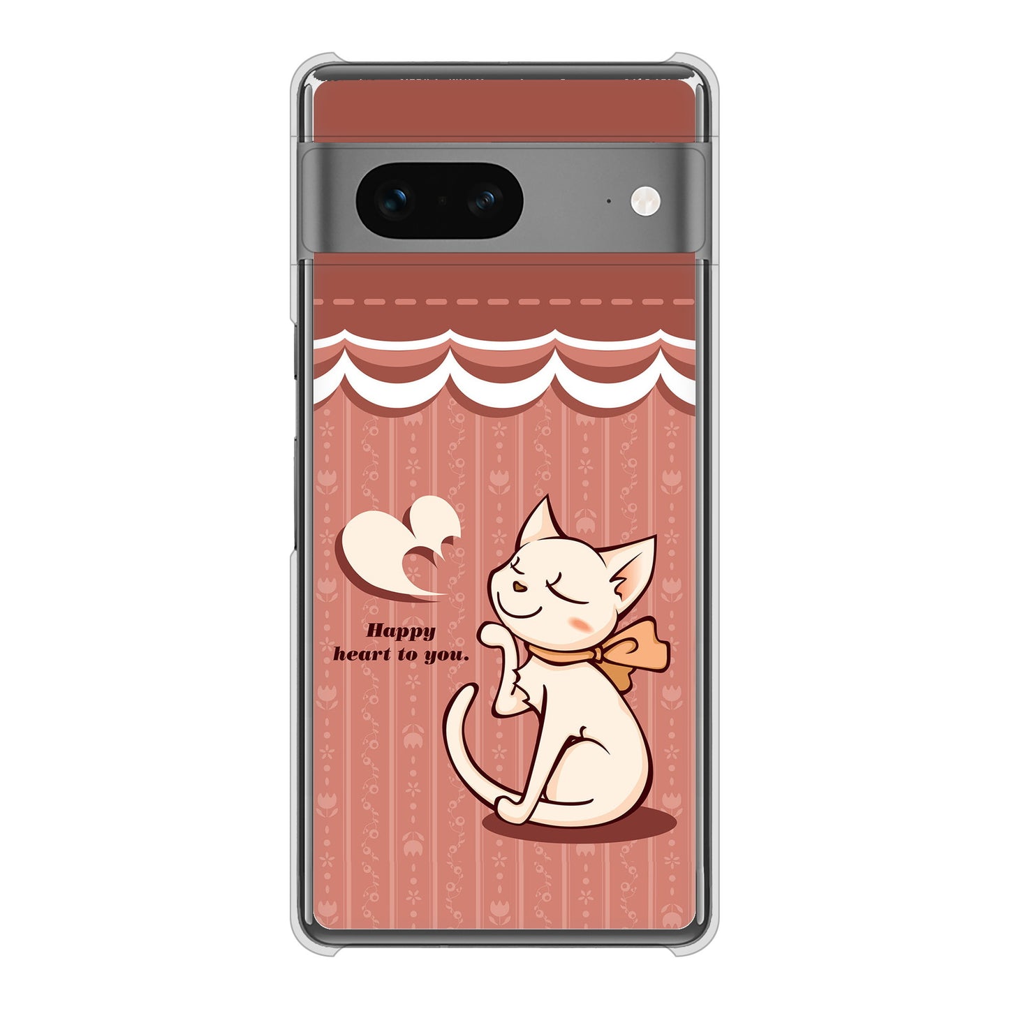 Google Pixel 7 高画質仕上げ 背面印刷 ハードケース 【1102 ネコの投げキッス】