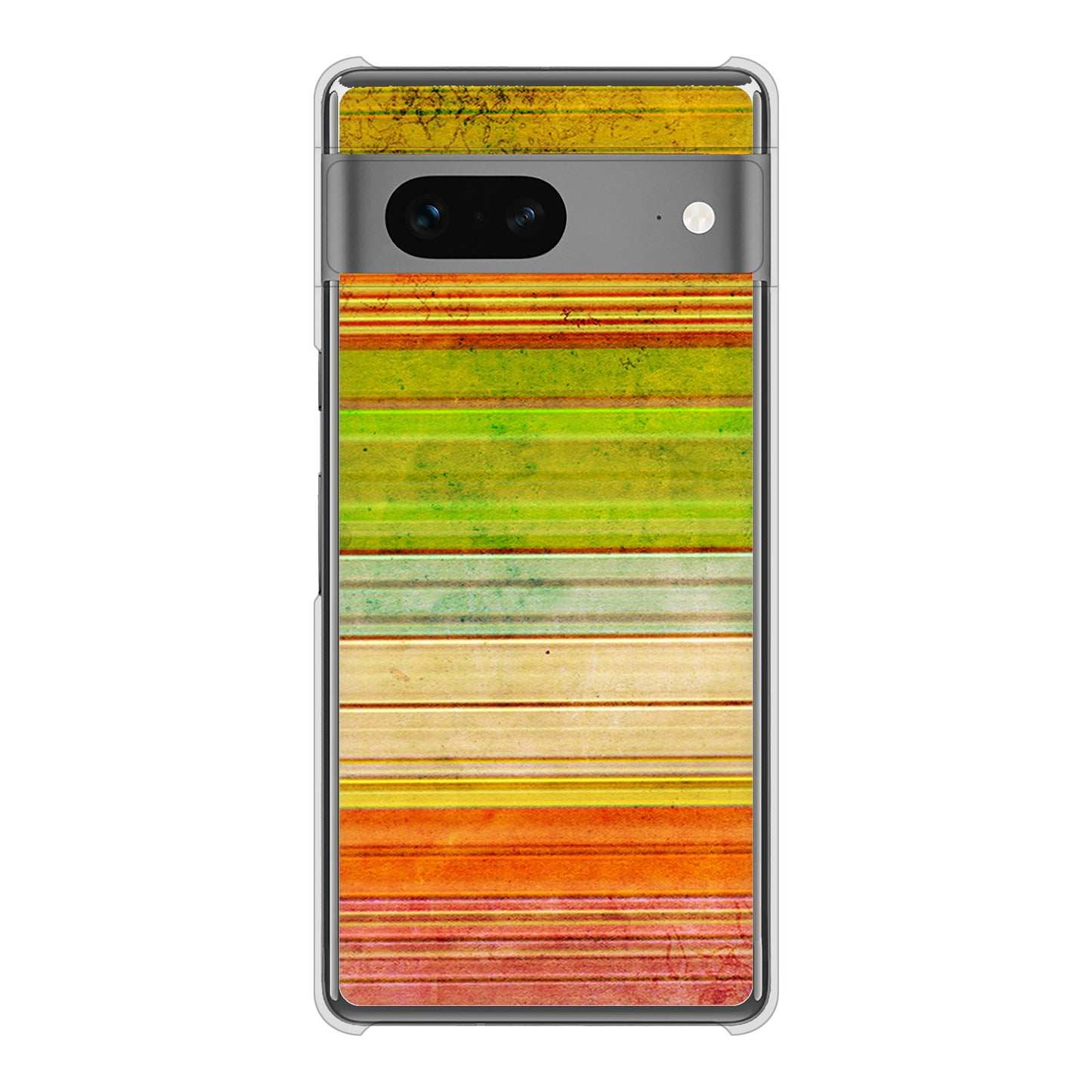 Google Pixel 7 高画質仕上げ 背面印刷 ハードケース 【1324 ビンテージボーダー(色彩)】