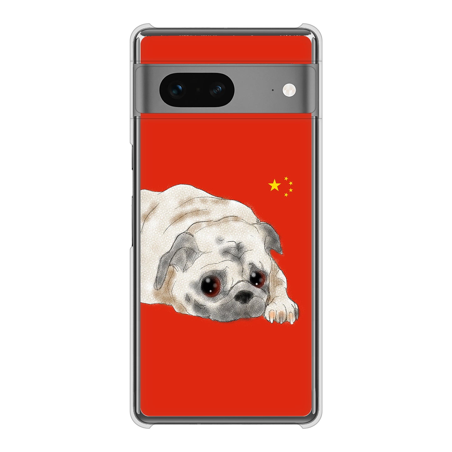 Google Pixel 7 高画質仕上げ 背面印刷 ハードケース パグ