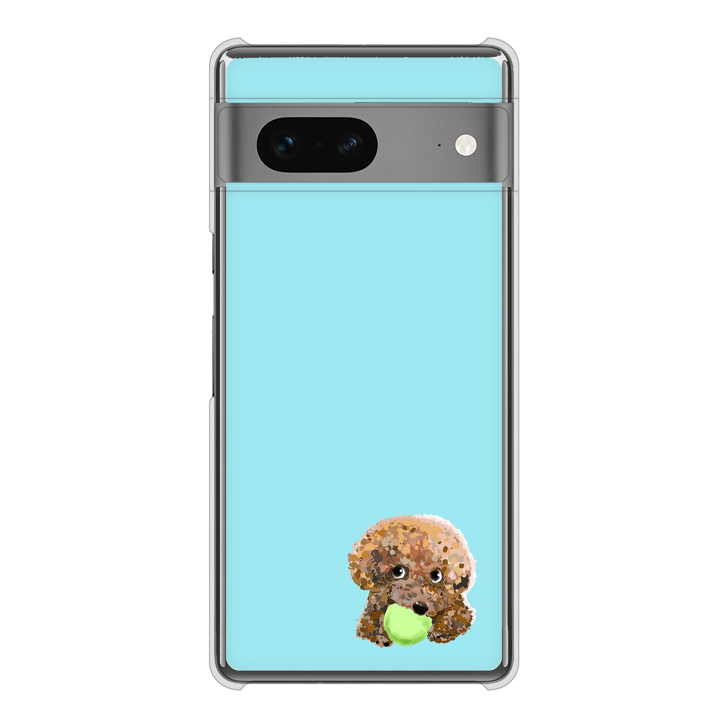 Google Pixel 7 高画質仕上げ 背面印刷 ハードケース トイプードル&ボール