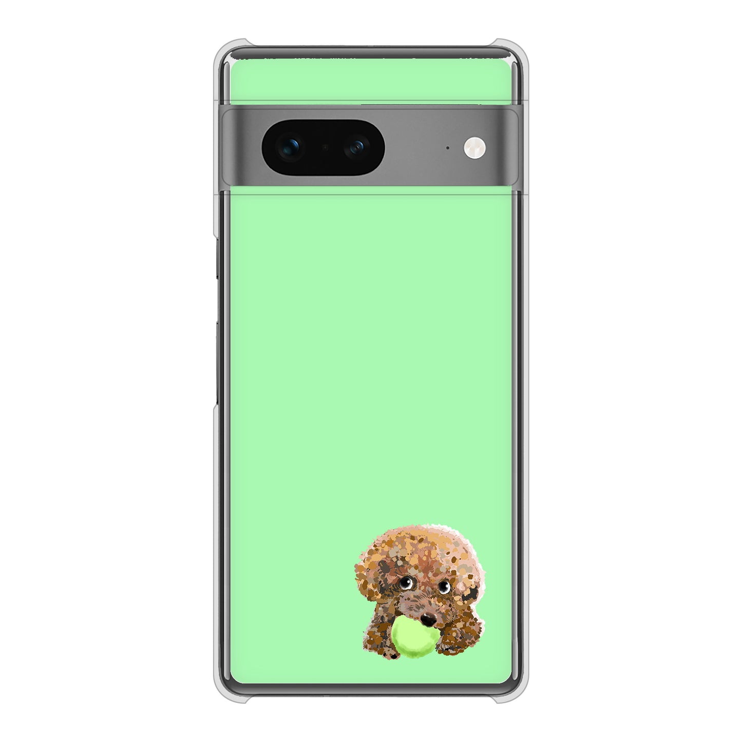 Google Pixel 7 高画質仕上げ 背面印刷 ハードケース トイプードル&ボール