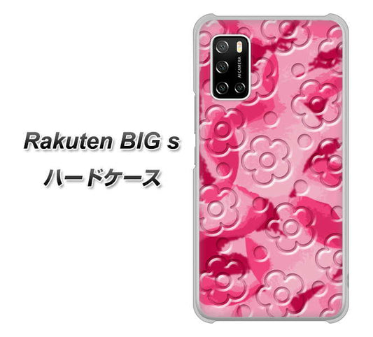 楽天モバイル Rakuten BIGs 高画質仕上げ 背面印刷 ハードケース【SC847 フラワーヴェルニ花濃いピンク(ローズアンディアン)】
