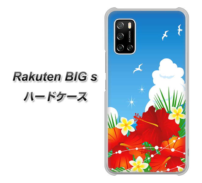楽天モバイル Rakuten BIGs 高画質仕上げ 背面印刷 ハードケース【VA821 ハイビスカスと青空】
