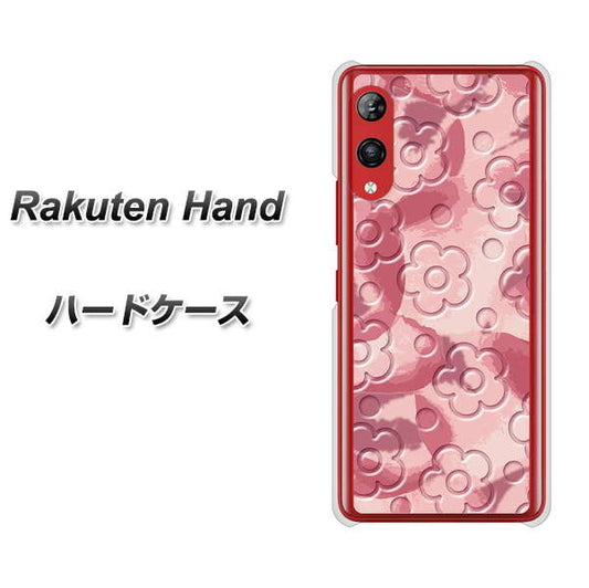 楽天モバイル Rakuten Hand 高画質仕上げ 背面印刷 ハードケース【SC846 フラワーヴェルニ花ピンク（ローズヴェルール）】