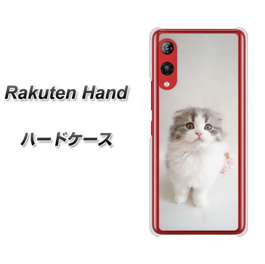 楽天モバイル Rakuten Hand 高画質仕上げ 背面印刷 ハードケース【VA803 まっていますネコ】