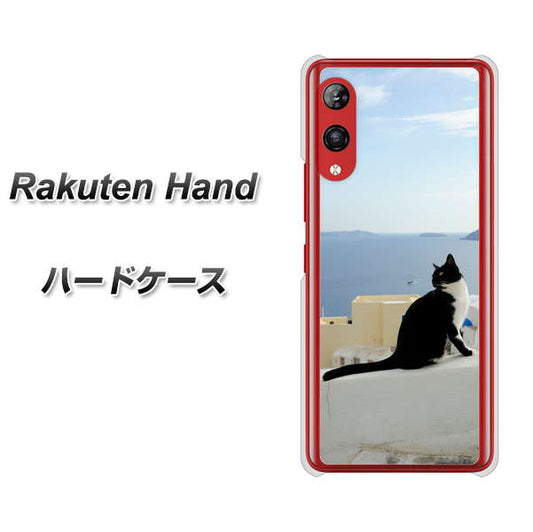 楽天モバイル Rakuten Hand 高画質仕上げ 背面印刷 ハードケース【VA805 ネコと地中海】