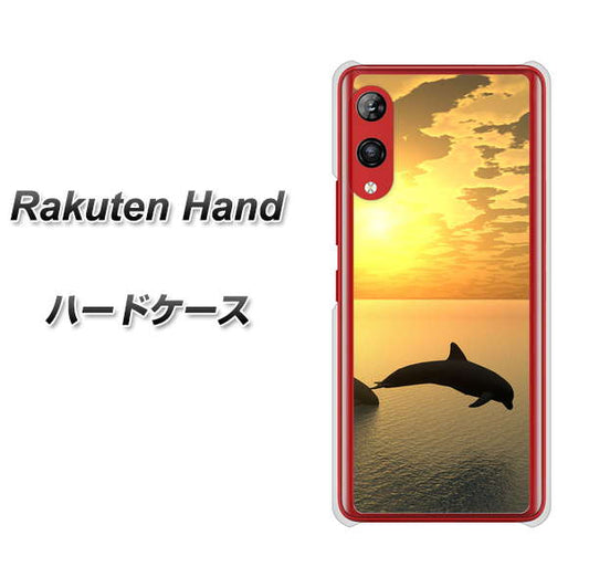 楽天モバイル Rakuten Hand 高画質仕上げ 背面印刷 ハードケース【VA845 夕暮れのドルフィン】