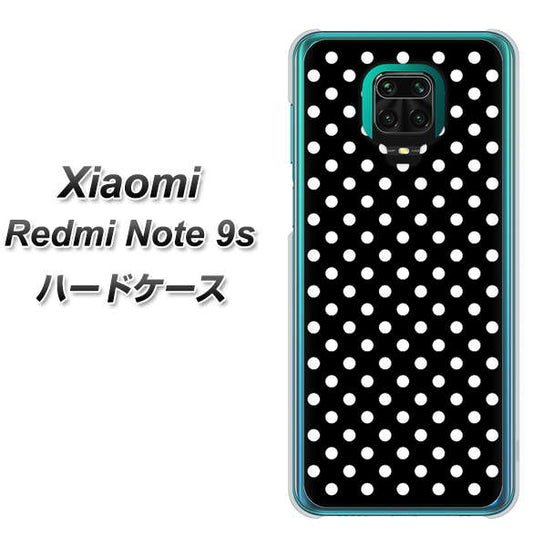Xiaomi(シャオミ)Redmi Note 9s 高画質仕上げ 背面印刷 ハードケース【059 シンプル柄(水玉) ブラック】