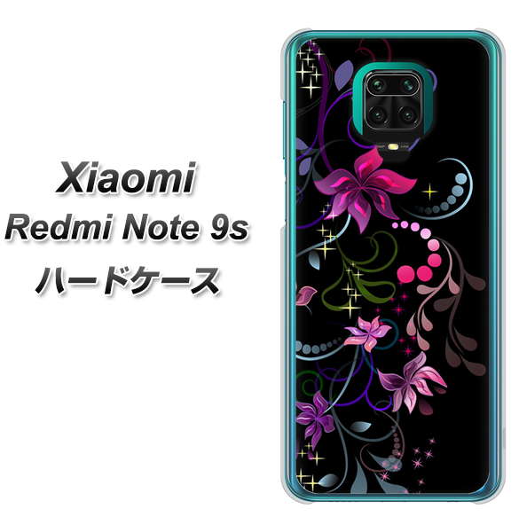 Xiaomi(シャオミ)Redmi Note 9s 高画質仕上げ 背面印刷 ハードケース【263 闇に浮かぶ華】