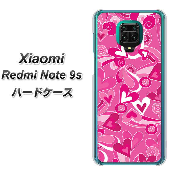 Xiaomi(シャオミ)Redmi Note 9s 高画質仕上げ 背面印刷 ハードケース【383 ピンクのハート】