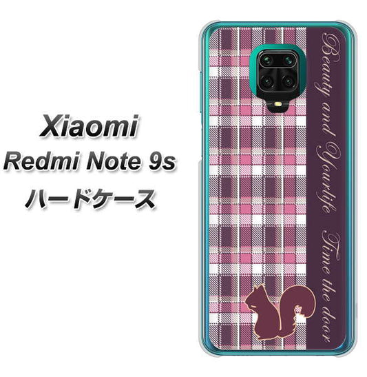 Xiaomi（シャオミ）Redmi Note 9s 高画質仕上げ 背面印刷 ハードケース【519 チェック柄にリス】