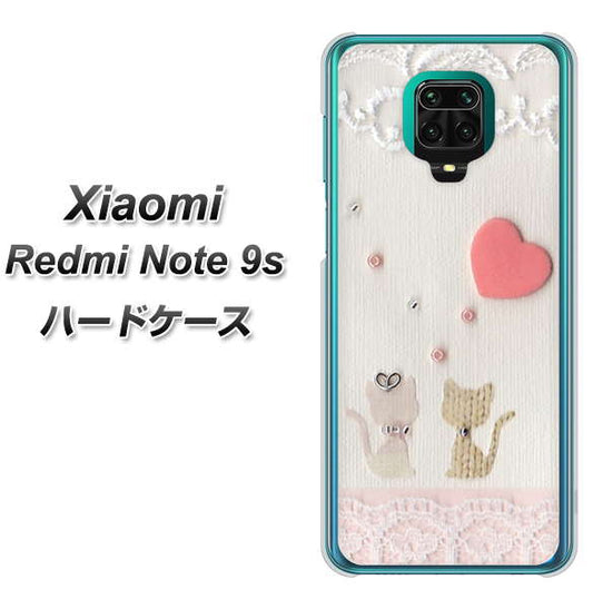 Xiaomi(シャオミ)Redmi Note 9s 高画質仕上げ 背面印刷 ハードケース【1104 クラフト写真ネコ(ハートM)】