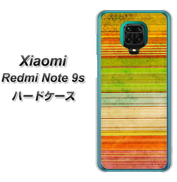 Xiaomi(シャオミ)Redmi Note 9s 高画質仕上げ 背面印刷 ハードケース【1324 ビンテージボーダー(色彩)】