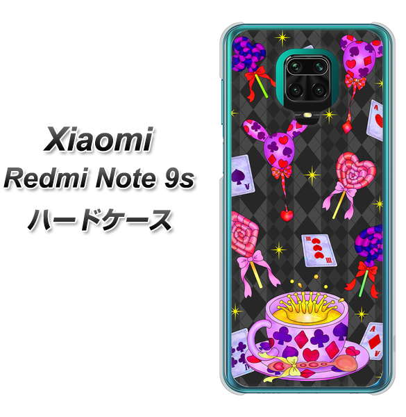 Xiaomi(シャオミ)Redmi Note 9s 高画質仕上げ 背面印刷 ハードケース【AG818 トランプティー(黒)】