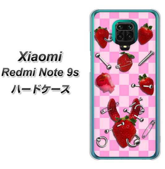 Xiaomi（シャオミ）Redmi Note 9s 高画質仕上げ 背面印刷 ハードケース【AG832 苺パンク（ピンク）】