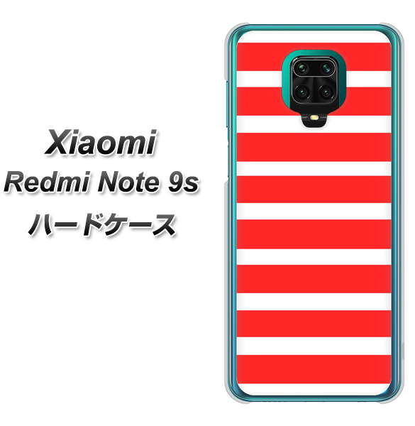 Xiaomi（シャオミ）Redmi Note 9s 高画質仕上げ 背面印刷 ハードケース【EK881 ボーダーレッド】