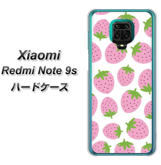 Xiaomi(シャオミ)Redmi Note 9s 高画質仕上げ 背面印刷 ハードケース【SC809 小さいイチゴ模様 ピンク】