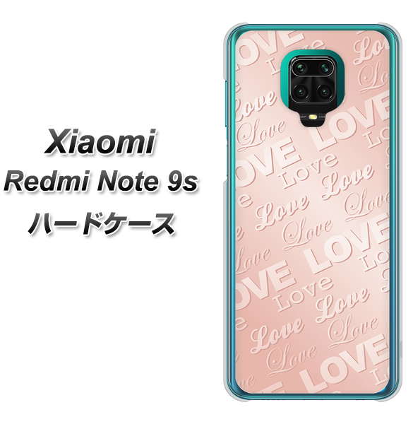 Xiaomi(シャオミ)Redmi Note 9s 高画質仕上げ 背面印刷 ハードケース【SC841 エンボス風LOVEリンク(ローズピンク)】