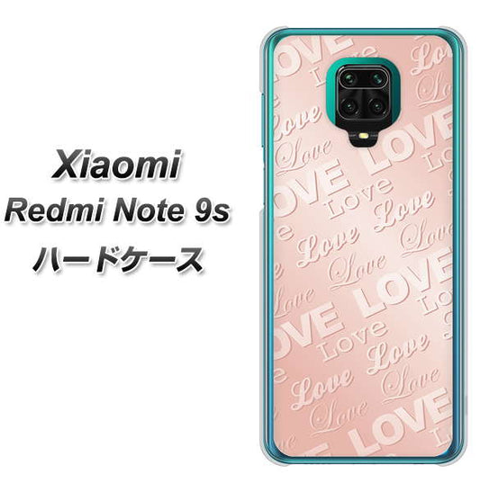 Xiaomi(シャオミ)Redmi Note 9s 高画質仕上げ 背面印刷 ハードケース【SC841 エンボス風LOVEリンク(ローズピンク)】