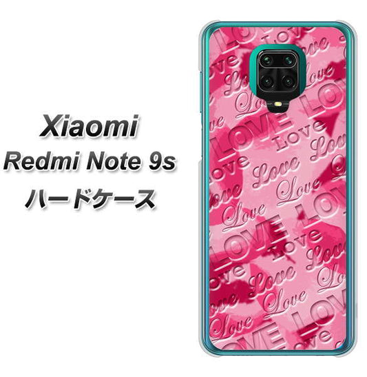 Xiaomi（シャオミ）Redmi Note 9s 高画質仕上げ 背面印刷 ハードケース【SC845 フラワーヴェルニLOVE濃いピンク（ローズアンディアン）】