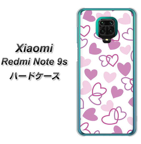 Xiaomi(シャオミ)Redmi Note 9s 高画質仕上げ 背面印刷 ハードケース【VA928 ハートがいっぱい パープル】