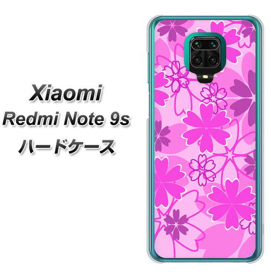 Xiaomi(シャオミ)Redmi Note 9s 高画質仕上げ 背面印刷 ハードケース【VA961 重なり合う花 ピンク】