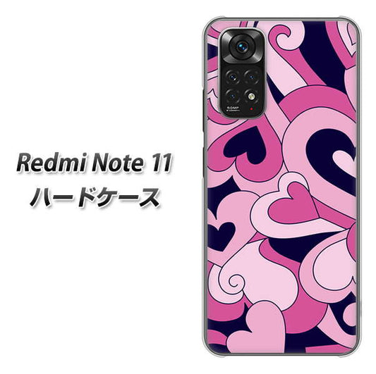 Redmi Note 11 高画質仕上げ 背面印刷 ハードケース【223 ハートの調べ】