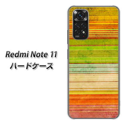 Redmi Note 11 高画質仕上げ 背面印刷 ハードケース【1324 ビンテージボーダー(色彩)】