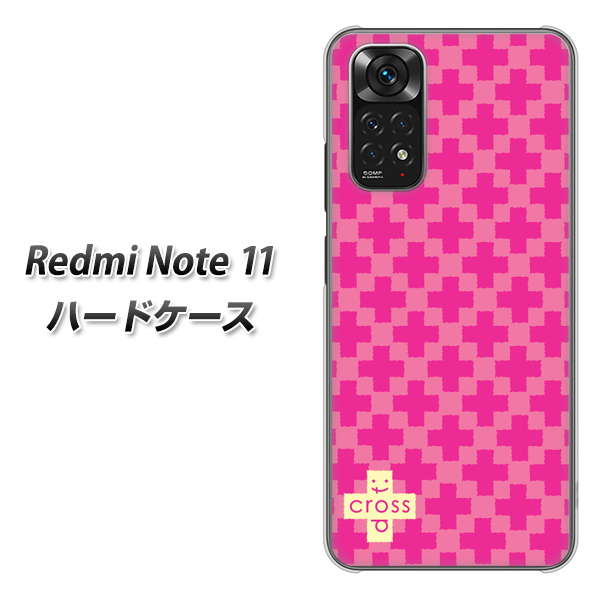 Redmi Note 11 高画質仕上げ 背面印刷 ハードケース【IB901 クロスドット_ピンク】
