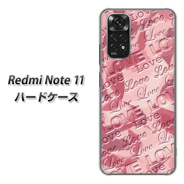 Redmi Note 11 高画質仕上げ 背面印刷 ハードケース【SC844 フラワーヴェルニLOVE(ローズヴェルール)】